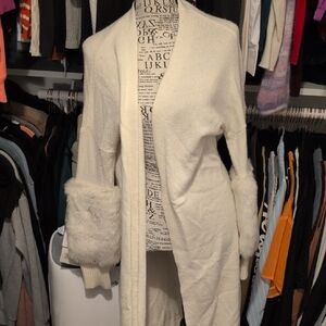 Ermenegildo Zegna Cream Open-Front Cardigan